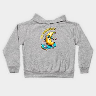 Skateboarding Banana Fun Shirt Kids Hoodie